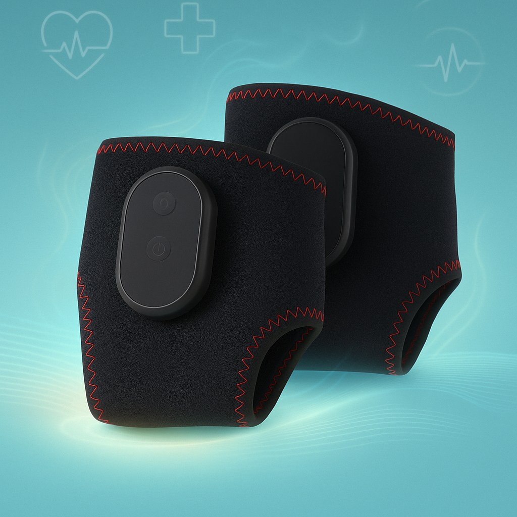 Smart Electric Heated Leg Guards (2-Pack) - Professional Joint Heat Compress Foot Massager with Remote Control, 3 Vibration Modes, Auto Shut-Off for Men & Women Pain Relief