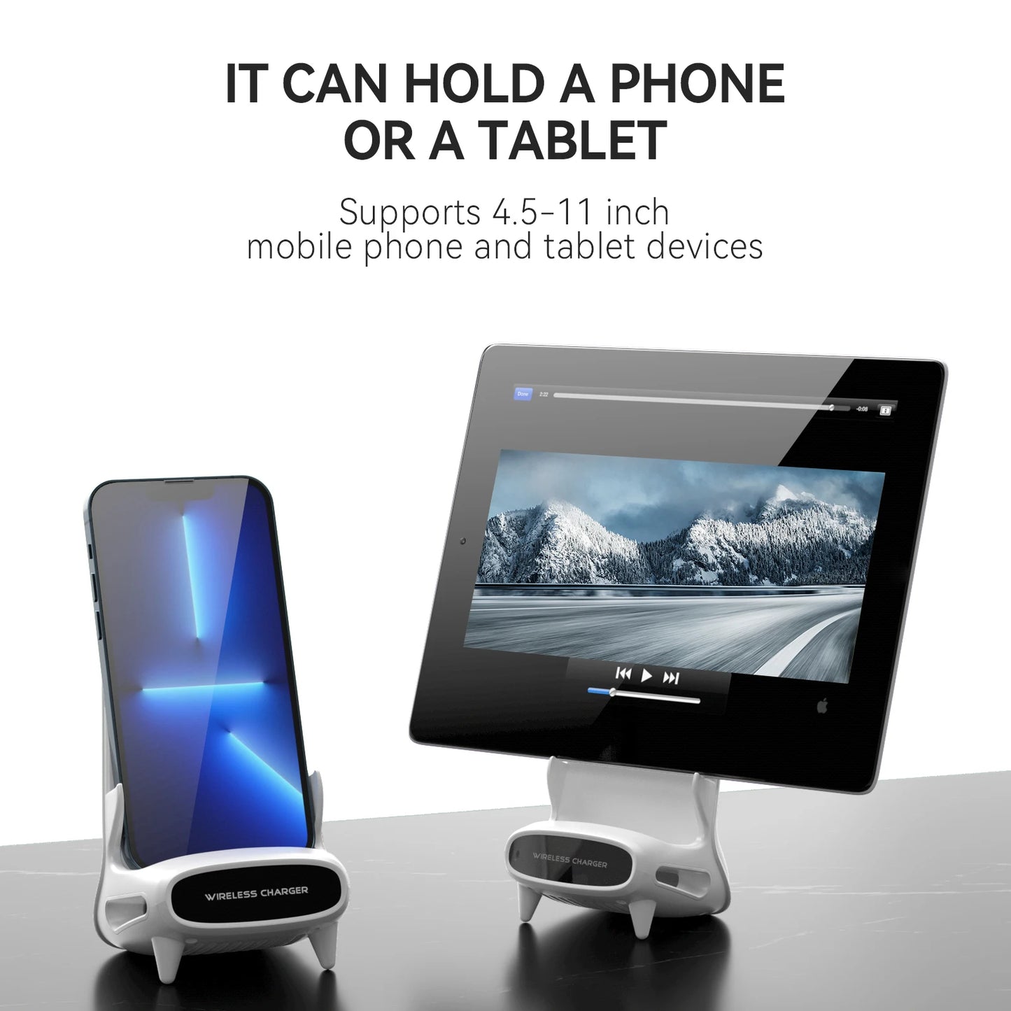 15W Wireless Charging Stand Holder Magnetic Charger Holder for iPhone 12X XS Samsung Xiaomi Wireless Charging Desktop Dock Mount
