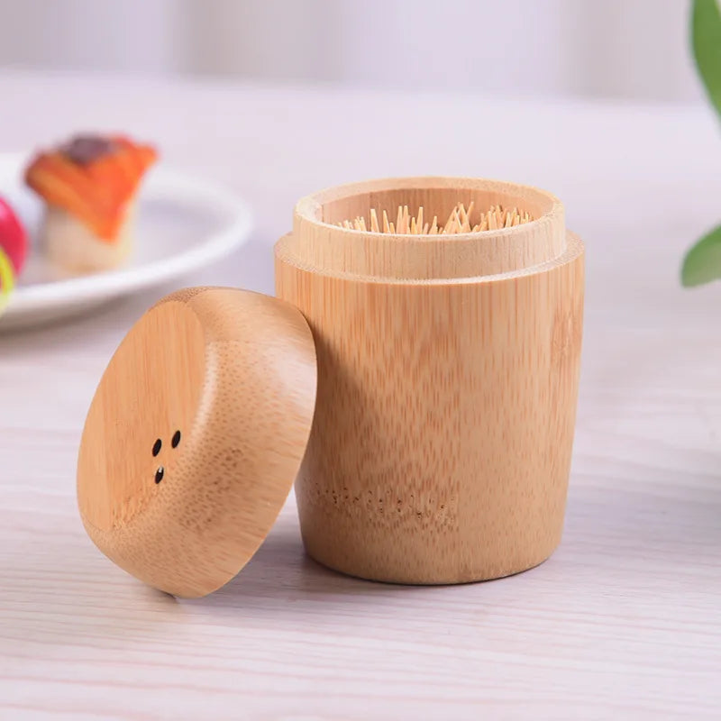 Nordic Walnut Mushroom Toothpick Holder | Natural Wood Portable Dispenser & Table Decor