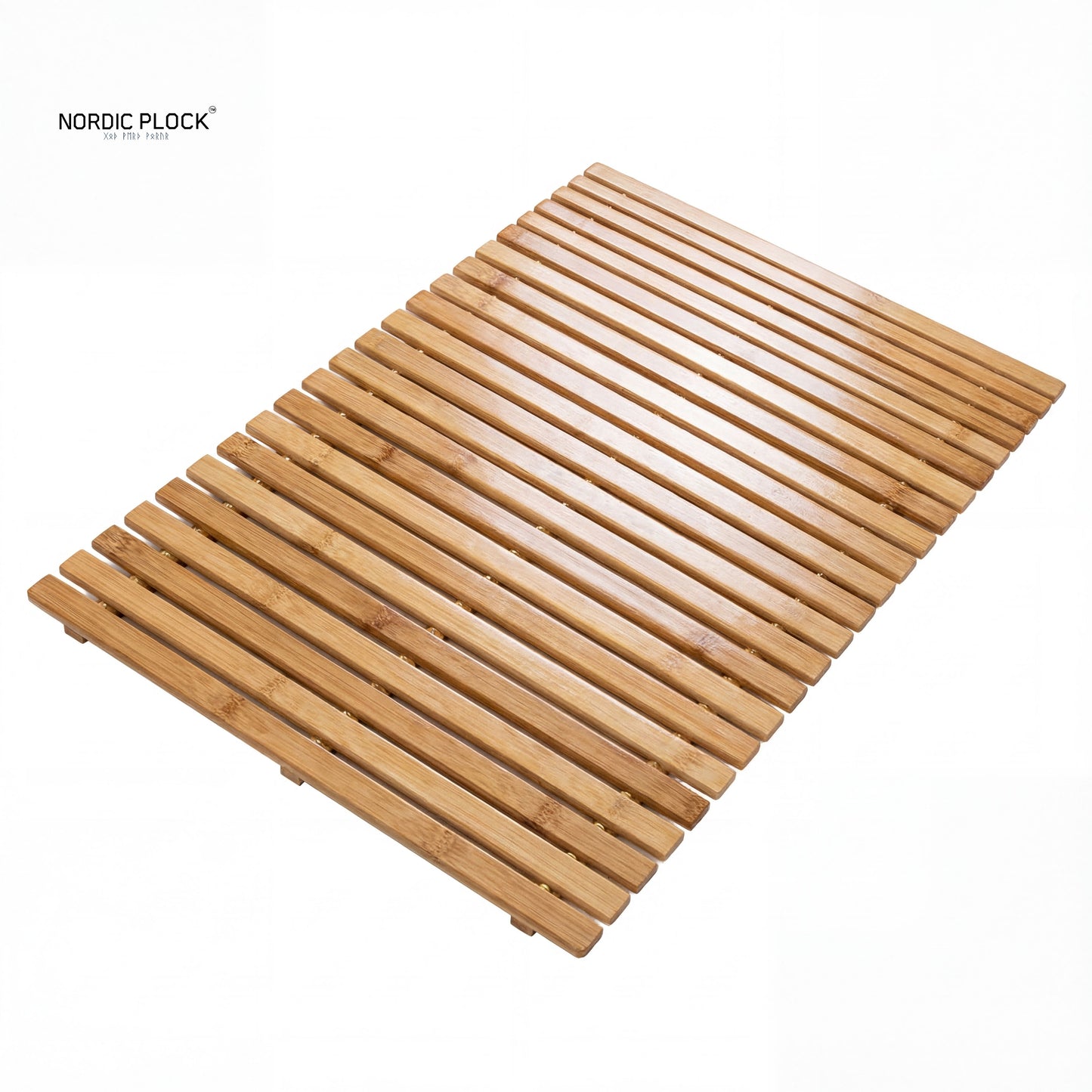 Nordic Spa Bamboo Bath Mat - Non-Slip, Water Resistant & Roll-Up Design