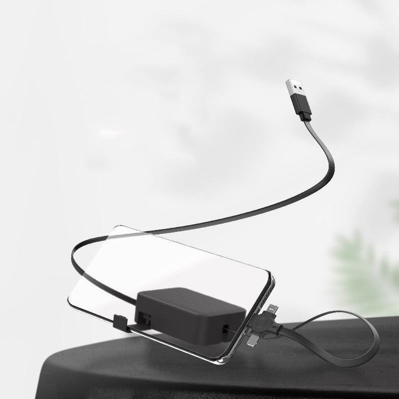Kreativ 4-i-1 utdragbar USB-laddningskabel med telefonstativ