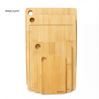 Bainison  Bamboo Cutting Board Set - Organic Wood Chopping Blocks with Juice Groove & Handle - Antibacterial Kitchen Essentials