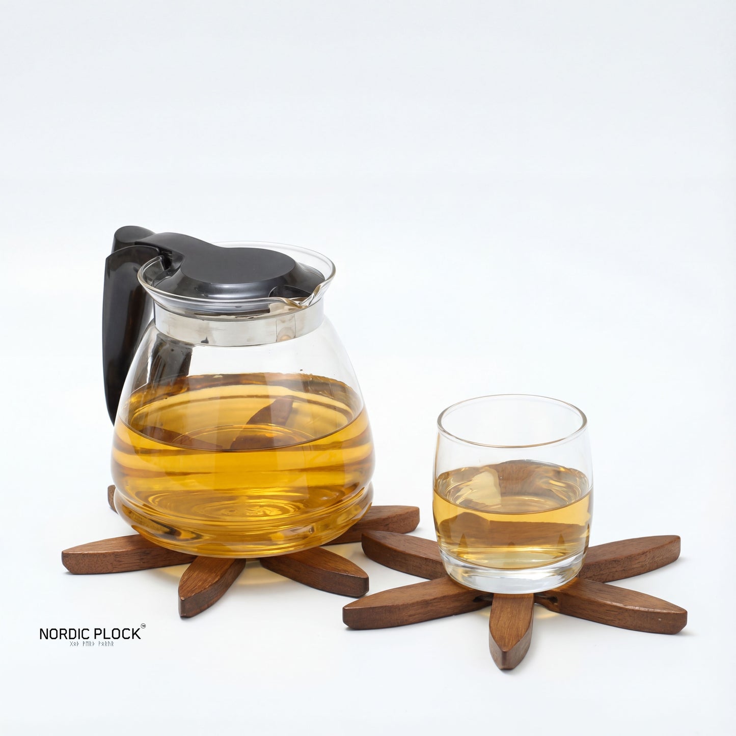 3/4/5PCS Tree Design Stand Nordic Walnut Tree Trivet Set | Foldable Wooden Coasters & Heat Resistant Pot Holder Stand