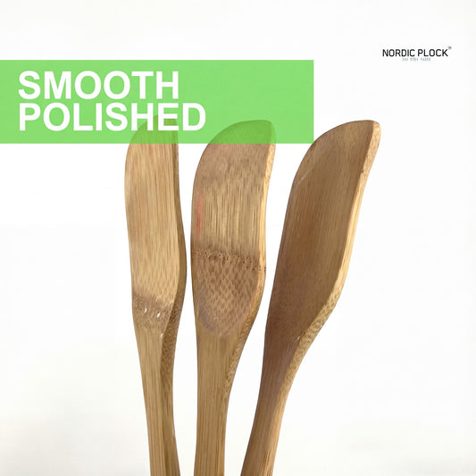 Eco-Friendly Bamboo Butter Knife Set (3-Pack) - Natural Wood Spreader for Jam, Cheese & Dips