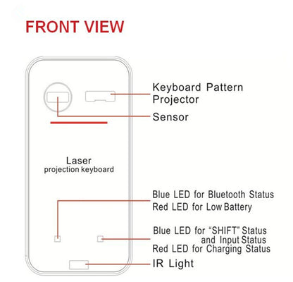 Kabellose virtuelle Laser-Telefontastatur, Computer, Pad, Laptop mit Mausfunktion