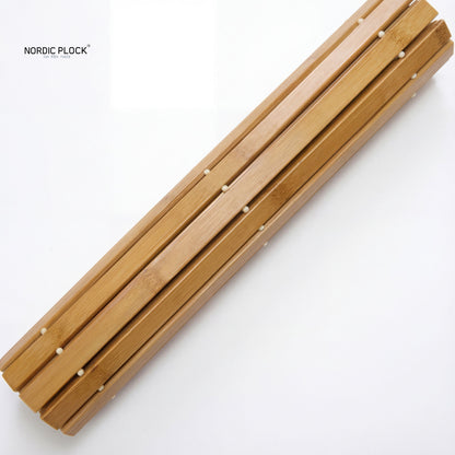 Nordic Spa Bamboo Bath Mat - Non-Slip, Water Resistant & Roll-Up Design