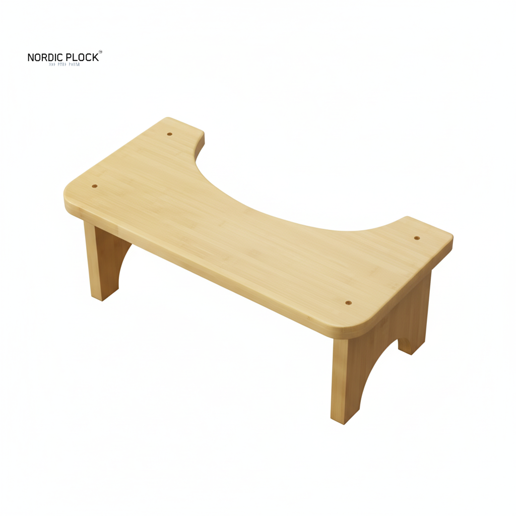 Premium Bamboo Toilet Stool (7-Inch) - Ergonomic Bathroom Foot Rest for Colon Health & Better Posture - Eco-Friendly, Non-Slip & Compact (37cm)
