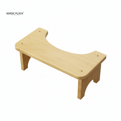 Premium Bamboo Toilet Stool (7-Inch) - Ergonomic Bathroom Foot Rest for Colon Health & Better Posture - Eco-Friendly, Non-Slip & Compact (37cm)