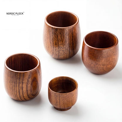 Handcrafted Japanese Style Bamboo Tea Cup - Natural Eco-Friendly Wood Mug (6x8cm)