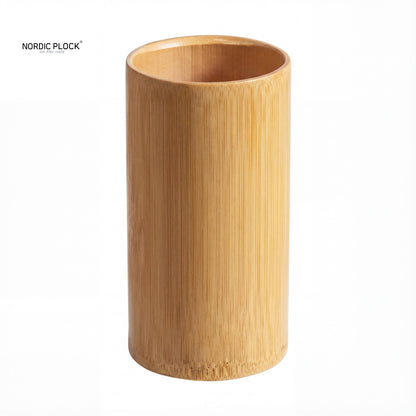 NordicEco Bamboo Utensil Holder | Sustainable Kitchen Organizer & Cutlery Cylinder