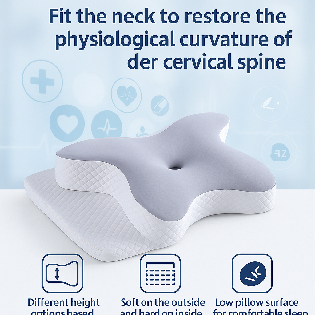 Anti-Neck Pain Memory Foam Pillow - Therapeutic Slow Rebound Foam, Ergonomic Cervical Spine Alignment, Wake Up Pain-Free Pillow for Chronic Neck & Shoulder Relief