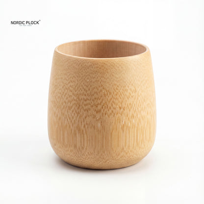 Handcrafted Japanese Style Bamboo Tea Cup - Natural Eco-Friendly Wood Mug (6x8cm)