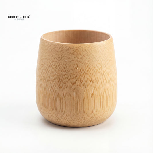 Handcrafted Japanese Style Bamboo Tea Cup - Natural Eco-Friendly Wood Mug (6x8cm)