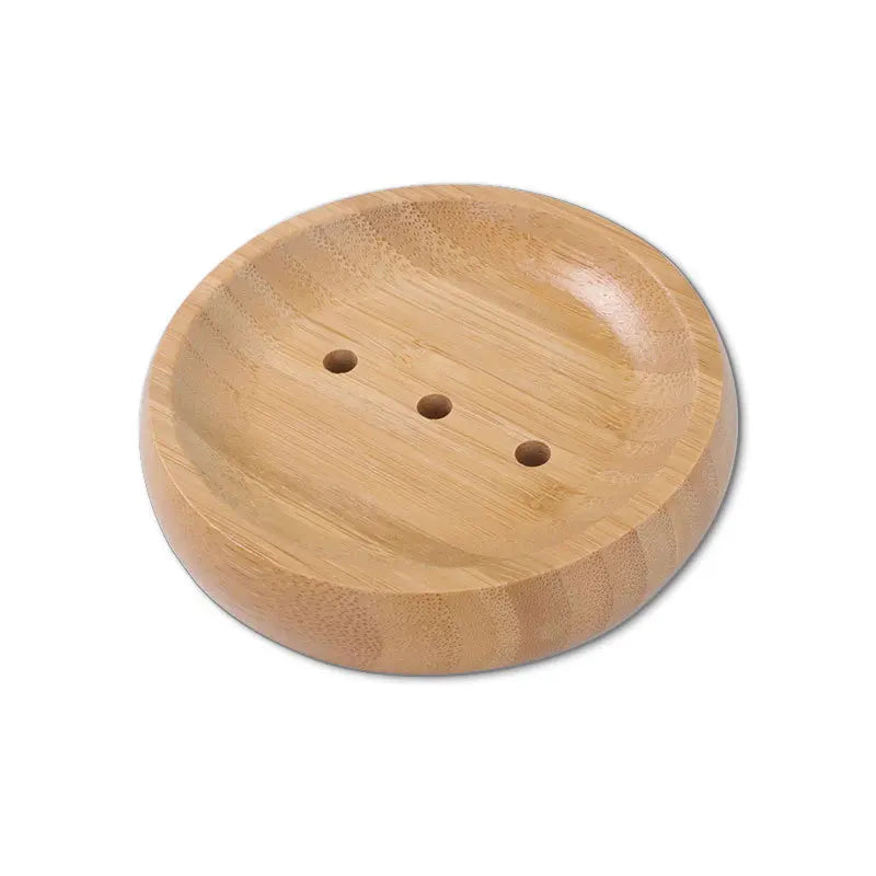 Natural Bamboo Soap Dish Holder - Eco Friendly Wooden Draining Tray for Bathroom & Kitchen