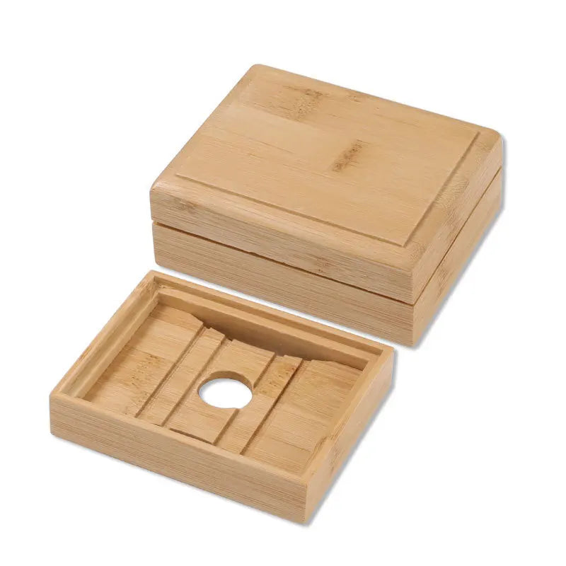 Natural Bamboo Soap Dish Holder - Eco Friendly Wooden Draining Tray for Bathroom & Kitchen