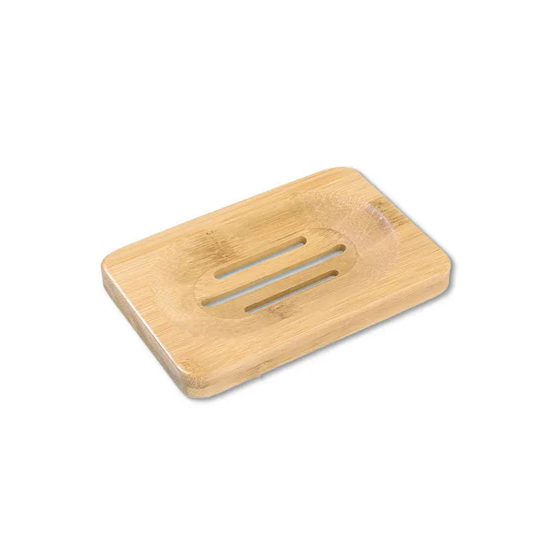 Natural Bamboo Soap Dish Holder - Eco Friendly Wooden Draining Tray for Bathroom & Kitchen