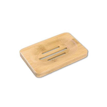 Natural Bamboo Soap Dish Holder - Eco Friendly Wooden Draining Tray for Bathroom & Kitchen