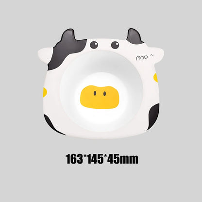 Eco-Friendly Bamboo Fiber Baby Feeding Bowl - Cute Animal Designs (BPA Free)