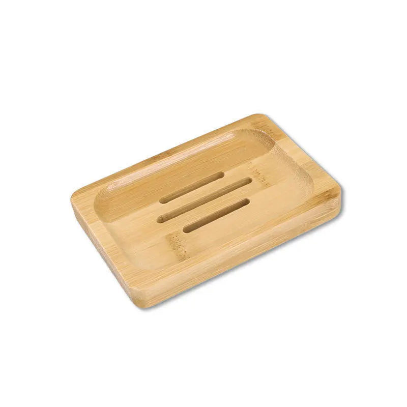 Natural Bamboo Soap Dish Holder - Eco Friendly Wooden Draining Tray for Bathroom & Kitchen