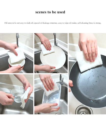 Bamboo Fiber Dish Cloths 10-Pack (23x18cm) - Oil-Free Anti-Grease Kitchen Cleaning Towels