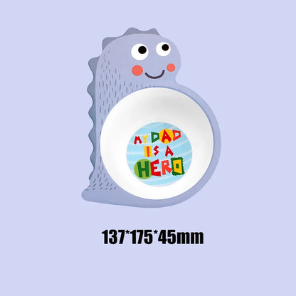 Eco-Friendly Bamboo Fiber Baby Feeding Bowl - Cute Animal Designs (BPA Free)