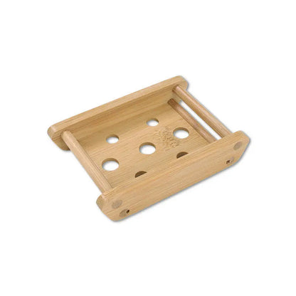 Natural Bamboo Soap Dish Holder - Eco Friendly Wooden Draining Tray for Bathroom & Kitchen