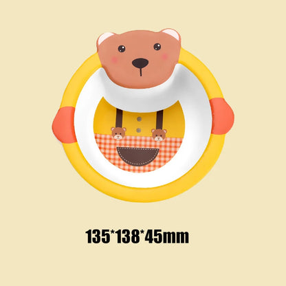 Eco-Friendly Bamboo Fiber Baby Feeding Bowl - Cute Animal Designs (BPA Free)