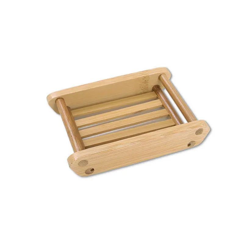 Natural Bamboo Soap Dish Holder - Eco Friendly Wooden Draining Tray for Bathroom & Kitchen