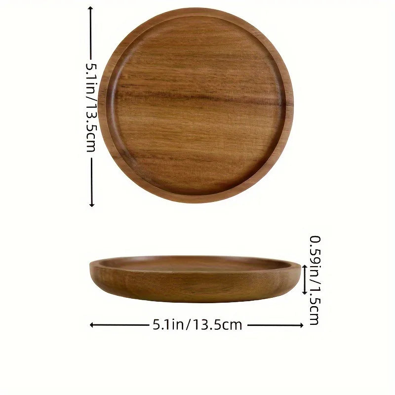 Japanese Solid Wood Fruit Plate – Handmade Wooden Snack Tray, Multi-Size Serving Platter, Rustic Natural Wood Dish for Fruits, Bread & Desserts – Wholesale & Bulk