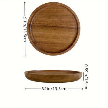 Japanese Solid Wood Fruit Plate – Handmade Wooden Snack Tray, Multi-Size Serving Platter, Rustic Natural Wood Dish for Fruits, Bread & Desserts – Wholesale & Bulk