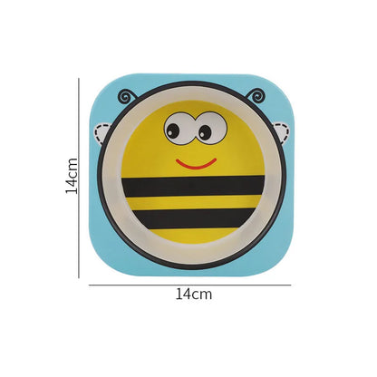 Eco-Friendly Bamboo Fiber Baby Feeding Bowl - Cute Animal Designs (BPA Free)