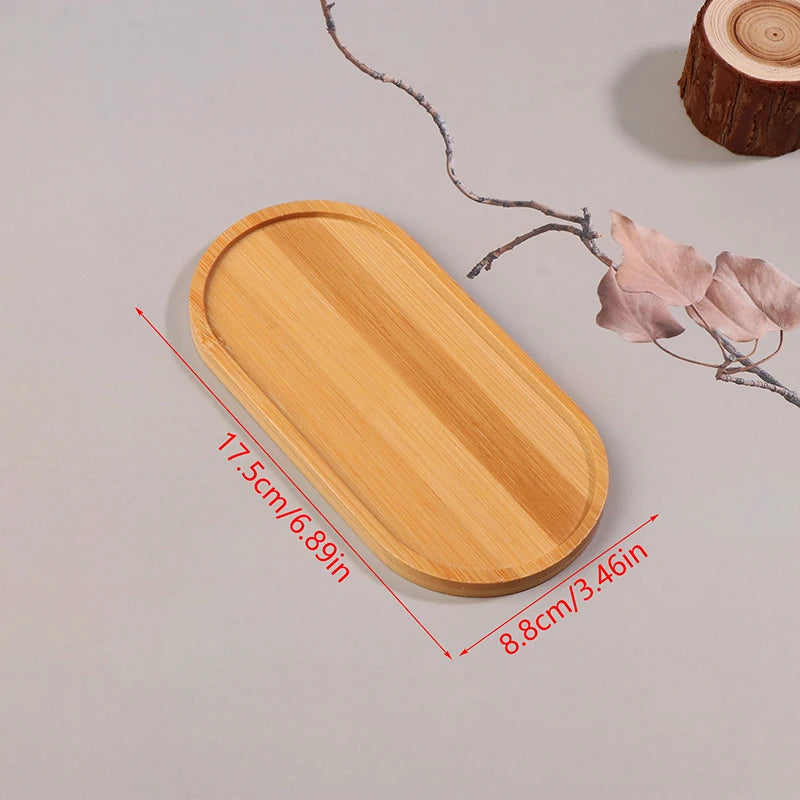 Japanese-Style Solid Wood Round Dessert Plate – Wooden Snack Tray, Fruit Platter, Rustic Tableware for Cakes & Pastries