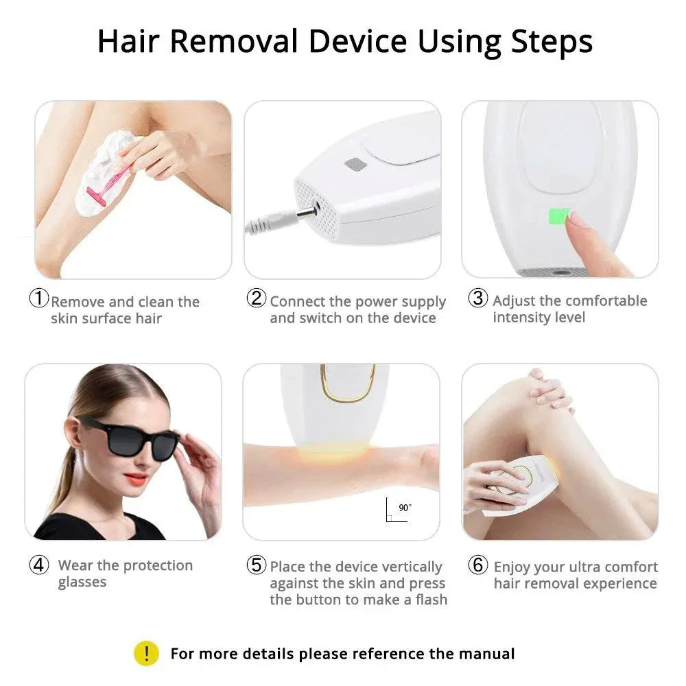 500,000-Flash Permanent IPL Laser Hair Removal – Painless Salon-Grade Results at Home