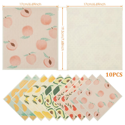 6/12 PCS Swedish Dishcloths – Super Absorbent Kitchen Dish Towels & Rags, Soft Non-Woven Cleaning Cloths for Washing Dishes, Counters & Home Use