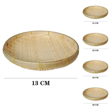 Hand-Woven Bamboo Sieve Tray - Rustic Drying Basket & Wall Decor l Natural Handmade Weaving