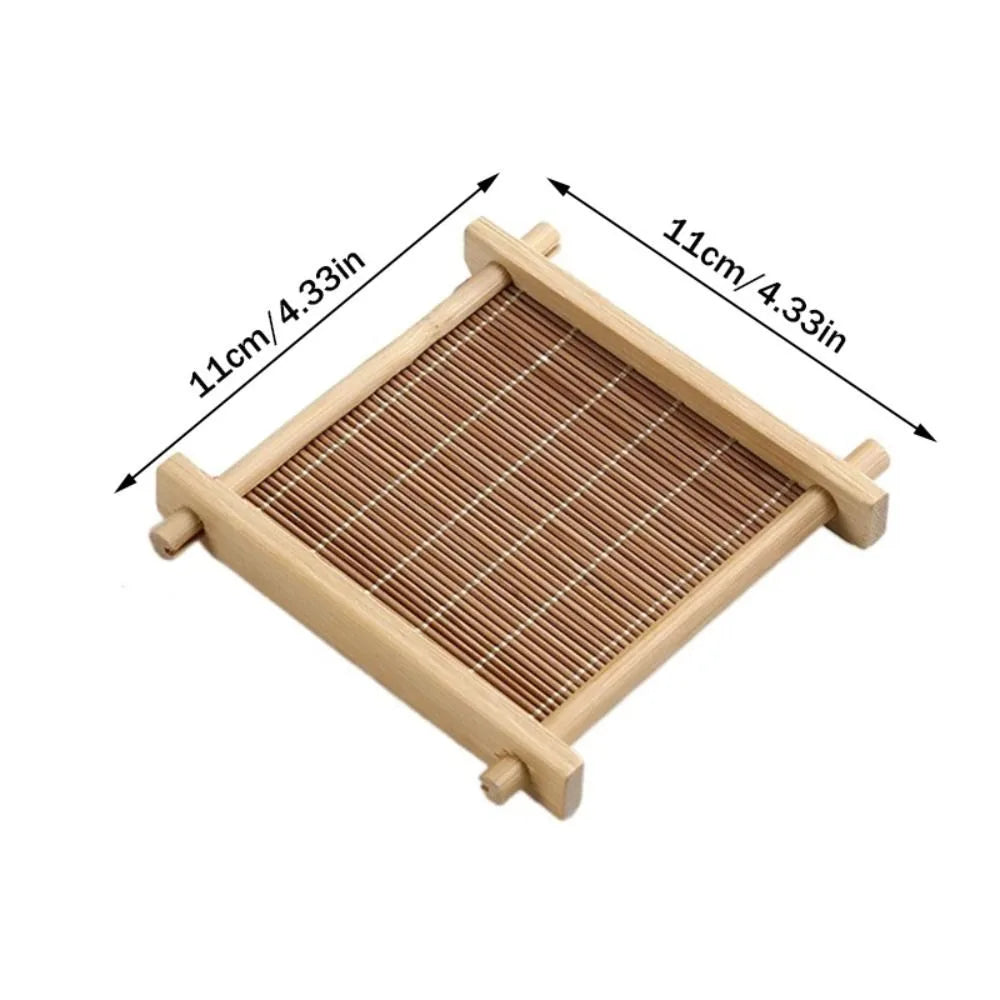 Handcrafted Bamboo Tea Coaster - Zen Gongfu Cup Mat & Tray