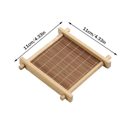 Handcrafted Bamboo Tea Coaster - Zen Gongfu Cup Mat & Tray