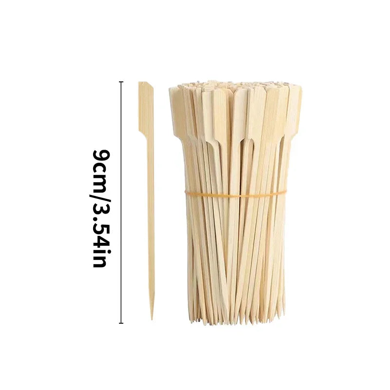 Premium Bamboo Paddle Skewers (100 Pack) - Teppo Gushi Style for BBQ, Burgers & Appetizers