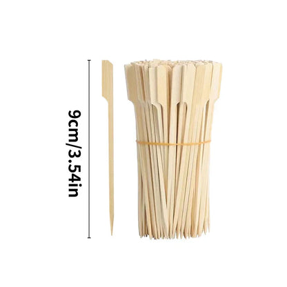 Premium Bamboo Paddle Skewers (100 Pack) - Teppo Gushi Style for BBQ, Burgers & Appetizers
