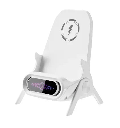 Magnetic Wireless Charger Stand –  Vertical Phone Holder, Mini Chair Design Fast Charging Station for Mobile & Tablet