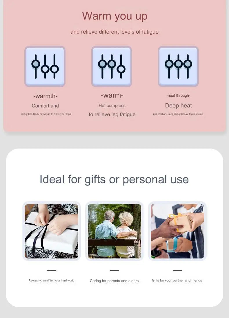 Smart Electric Heated Leg Guards (2-Pack) - Professional Joint Heat Compress Foot Massager with Remote Control, 3 Vibration Modes, Auto Shut-Off for Men & Women Pain Relief