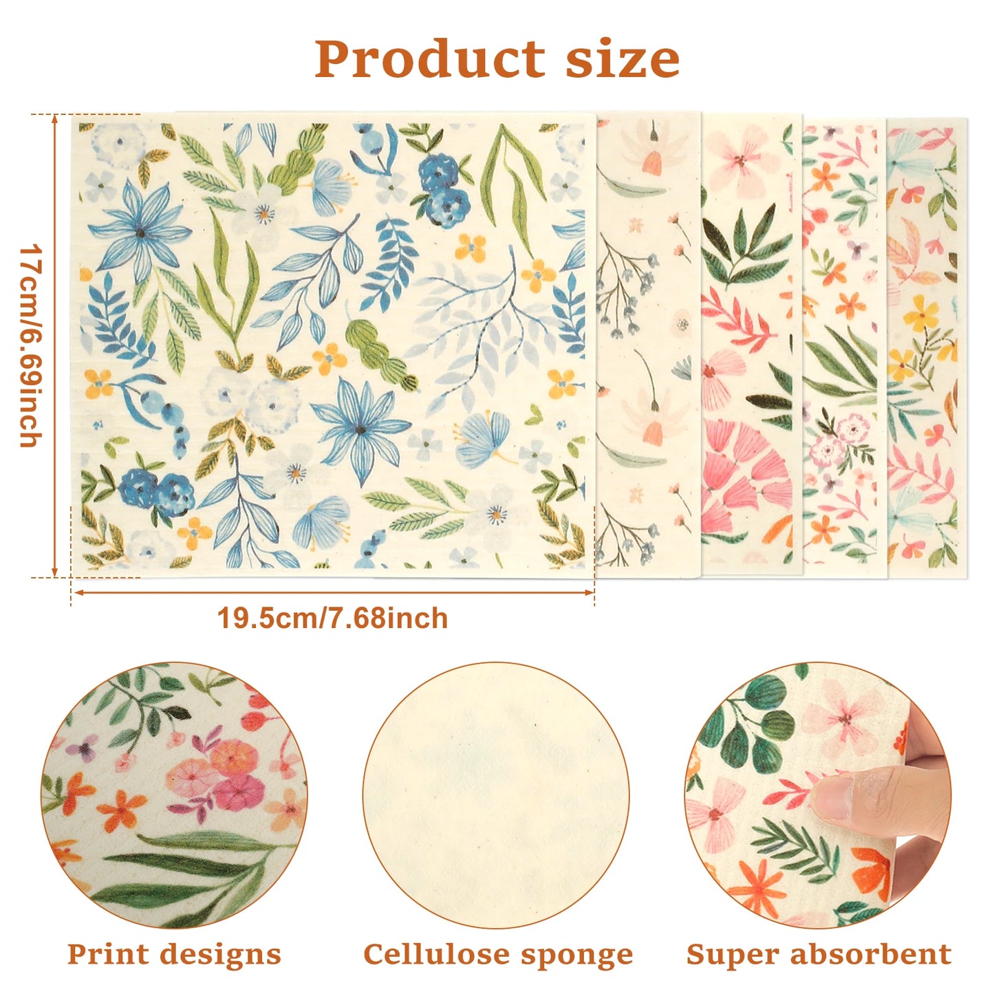 6/12 PCS Swedish Dishcloths – Super Absorbent Kitchen Dish Towels & Rags, Soft Non-Woven Cleaning Cloths for Washing Dishes, Counters & Home Use