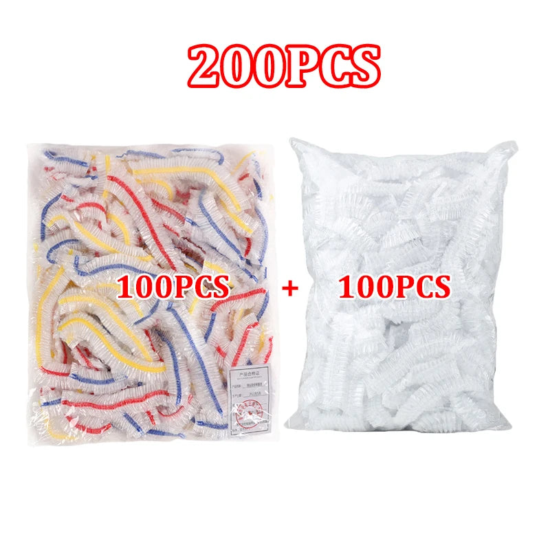 Food-Grade Elastic Plastic Wrap, Disposable Shoe Covers, Shower Caps, Dust Saver Bags - Kitchen Essentials