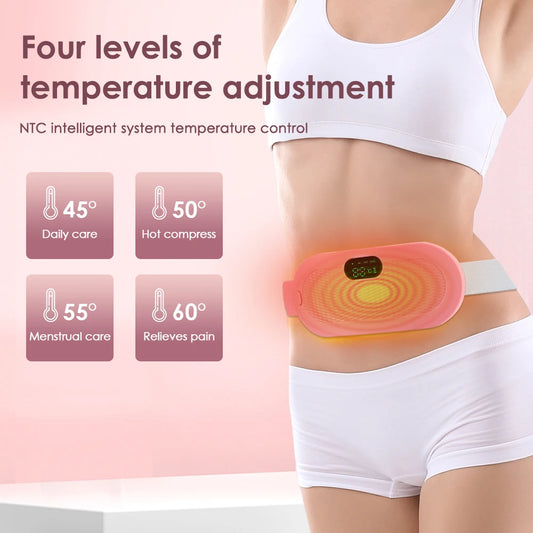 Rechargeable Period Cramp Relief Belt – Electric Heating & Vibration Massager for Menstrual Pain
