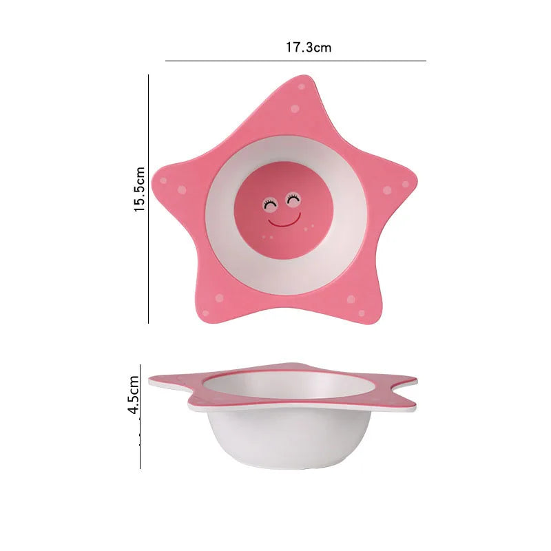 Eco-Friendly Bamboo Fiber Baby Feeding Bowl - Cute Animal Designs (BPA Free)