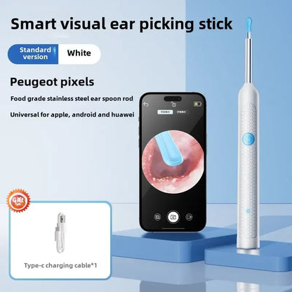 Wireless Ear Cleaning Endoscope with Camera – Visual Silicone Ear Spoon Otoscope Safe Earwax Removal Tool for Kids & Adults