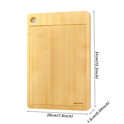 Bainison  Bamboo Cutting Board Set - Organic Wood Chopping Blocks with Juice Groove & Handle - Antibacterial Kitchen Essentials