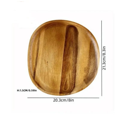 Japanese Solid Wood Fruit Plate – Handmade Wooden Snack Tray, Multi-Size Serving Platter, Rustic Natural Wood Dish for Fruits, Bread & Desserts – Wholesale & Bulk