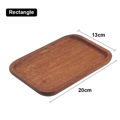 Walnut Wood Serving Tray – Japanese Style Rectangular Wooden Plate for Coffee, Tea, Cake & Bread