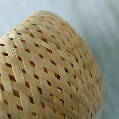 Handvävd Bambu Teburk - Dubbellagrad Förvaringsask för Te & Kryddor - Japandi Inredning
